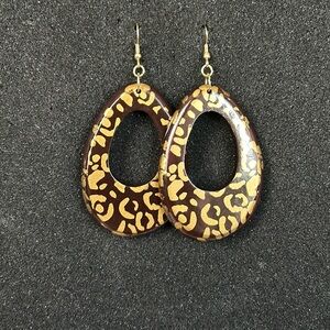 Brown Animal Print Earrings